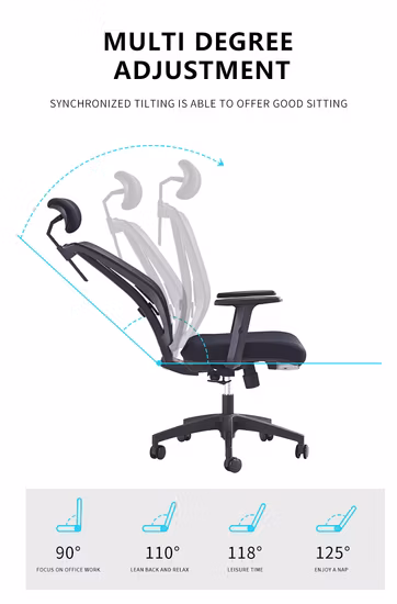 Cadeira de escritório moderna de venda imperdível Cadeira de lazer em malha para trás Cadeira de escritório giratória elevável