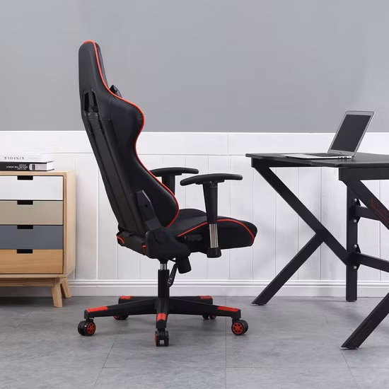 Cadeira de escritório PU giratória de couro Silla para jogos de computador moderno