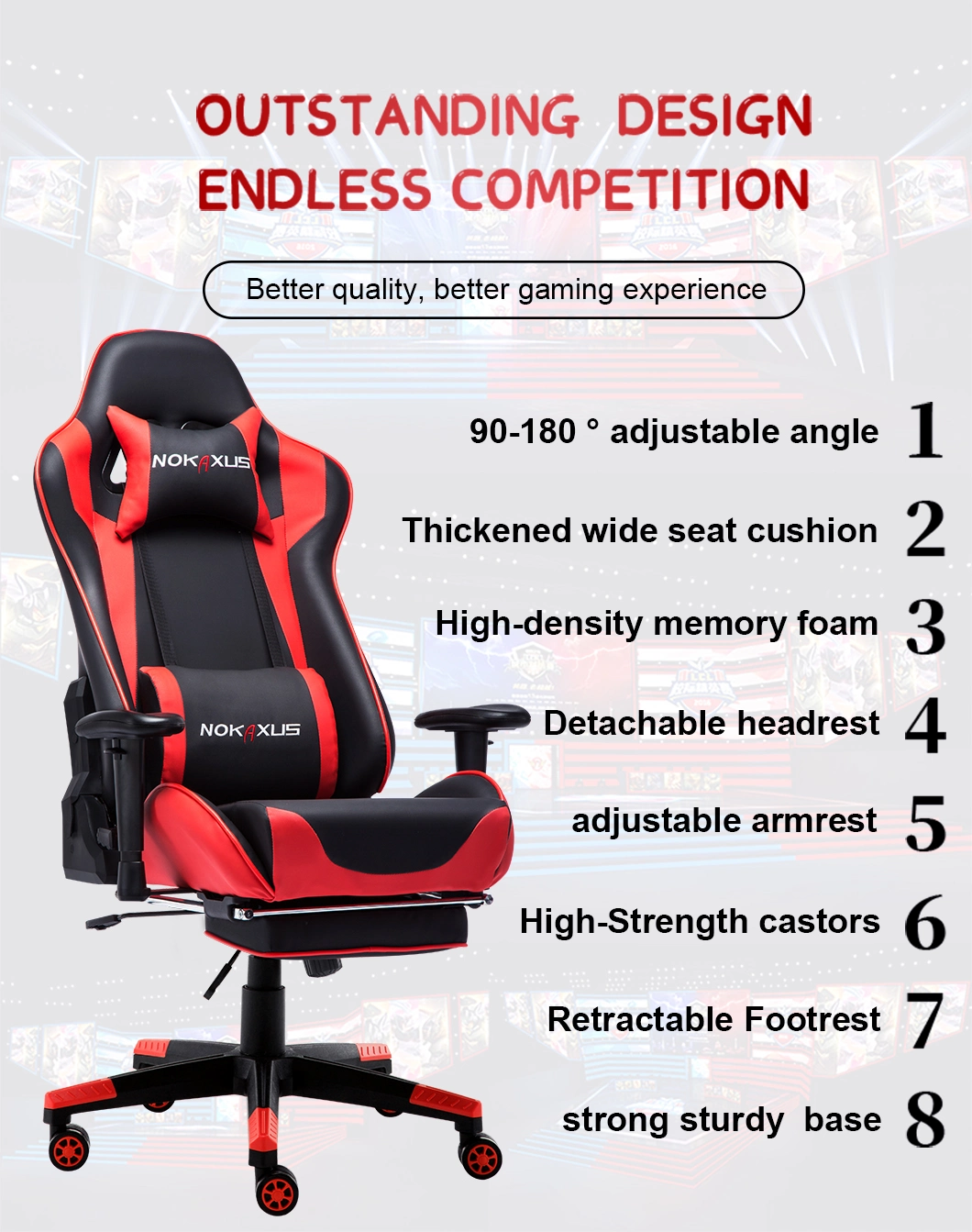 High-Quality Gamingchair Racing Chair for Gamer Office Gaming Chair